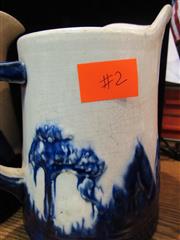 ANTIQUE PAIR OF OLD SLEEPY EYE POTTERNY STONEWARE PITCHERS 6-1/2